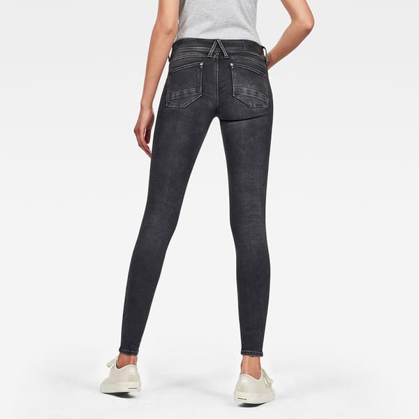 G-star Lynn Mid Waist Super Skinny Jeans Grå 24 / 32 Kvinde
