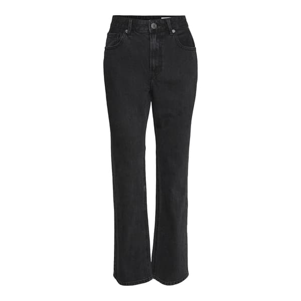 Vero Moda Tessa Straight Li134 Högmidjadeans Svart 30 / 30 Kvinna