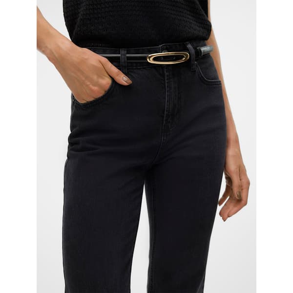 Vero Moda Tessa Straight Li134 Högmidjadeans Svart 30 / 30 Kvinna