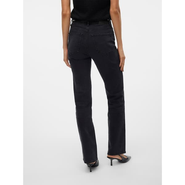 Vero Moda Tessa Straight Li134 Högmidjadeans Svart 30 / 30 Kvinna