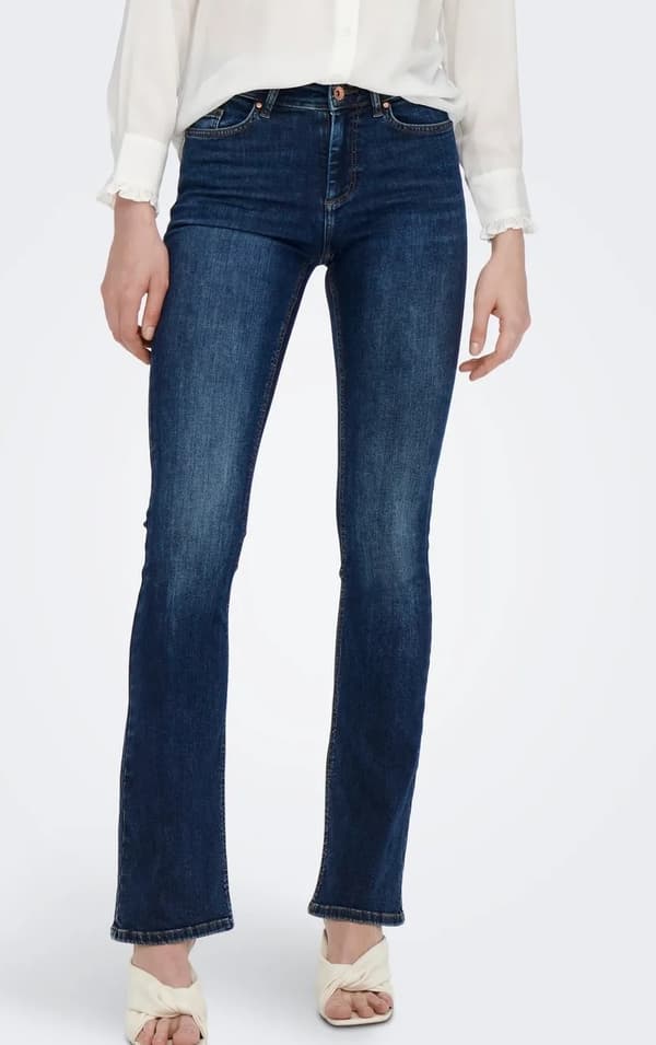 Only - onlBlush Mid Flared DNM TAI021 Mörkblå L/32