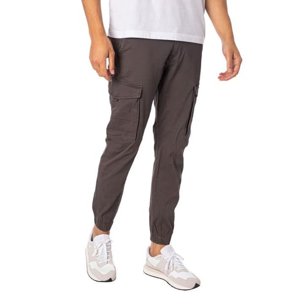 Cargo Byxor - JACK &amp; JONES - Asfalt - Grå - Standardstorlek - 98 % ekologisk bomull
