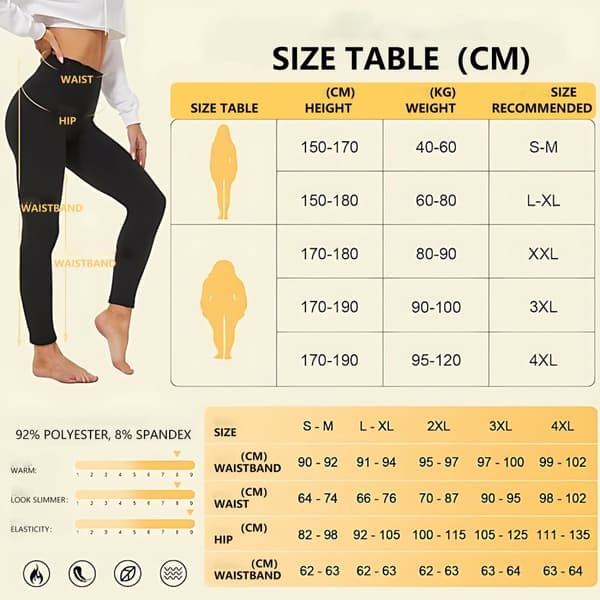 INF Lämpimät ja joustavat naisten leggingsit korkeavyötäröllä - Täydelliset talviharjoitteluun  3XL