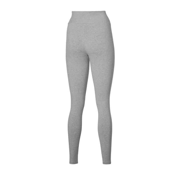 Mizuno Athletic Leggings för kvinnor - Grå - Hög midja - Tryckt logotyp - Standard passform