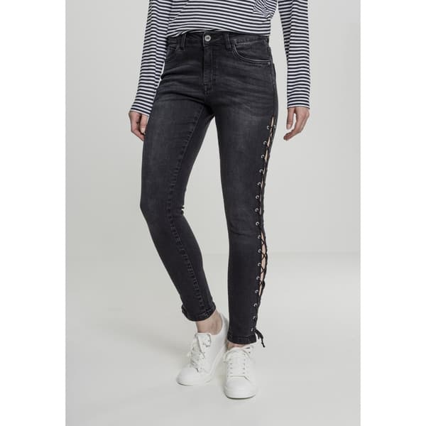 Urban Classics Lace Up Bukser Sort 26 Kvinde