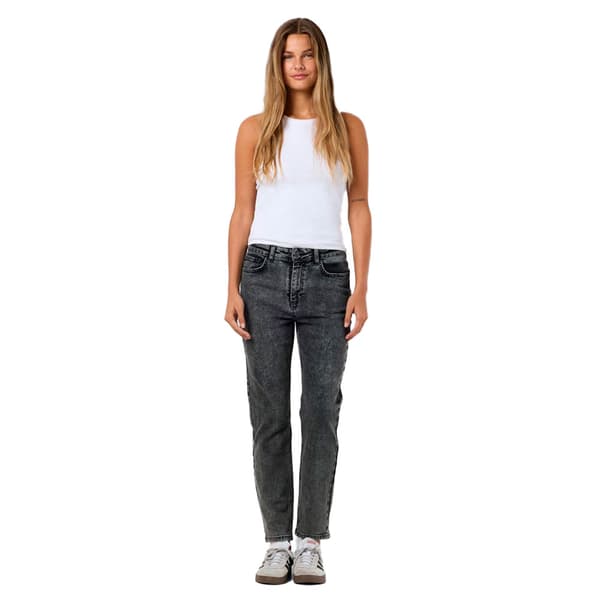 Noisy May Moni Straight Ankle Az391dg Højtaljede Jeans Grå 28 / 32 Kvinde