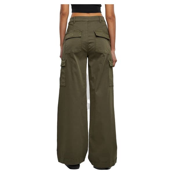 Urban Classics Twill Cargobukser Med Høj Talje Grøn 30 Kvinde