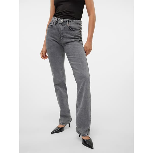Vero Moda Tessa Straight Ra206 Højtaljede Jeans Grå 25 / 32 Kvinde
