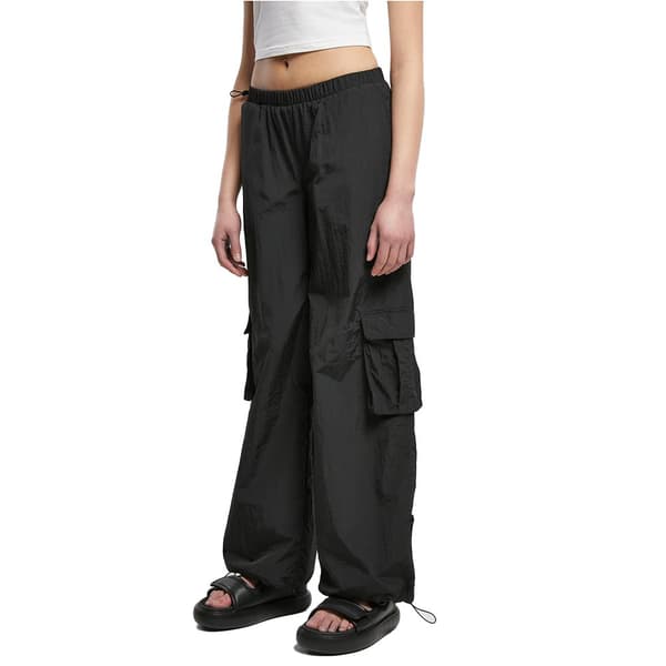 Urban Classics Crinkle Cargobukser Sort 4XL Kvinde
