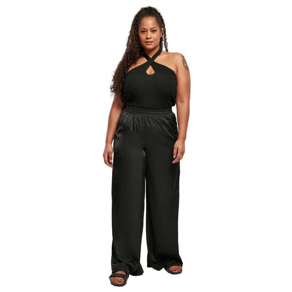 Urban Classics Satin Wide Bukser Sort XL Kvinde