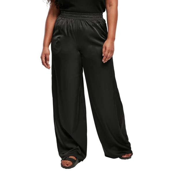 Urban Classics Satin Wide Bukser Sort XL Kvinde