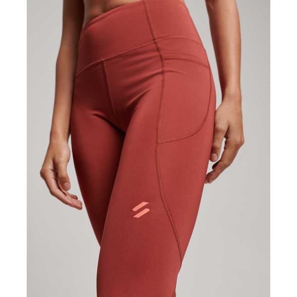 Superdry Mesh Full Length Leggings Brun L Kvinna
