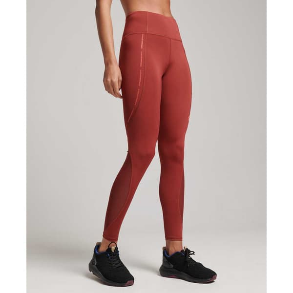 Superdry Mesh Full Length Leggings Brun L Kvinna