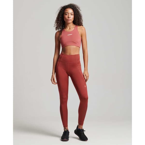 Superdry Mesh Full Length Leggings Brun L Kvinna