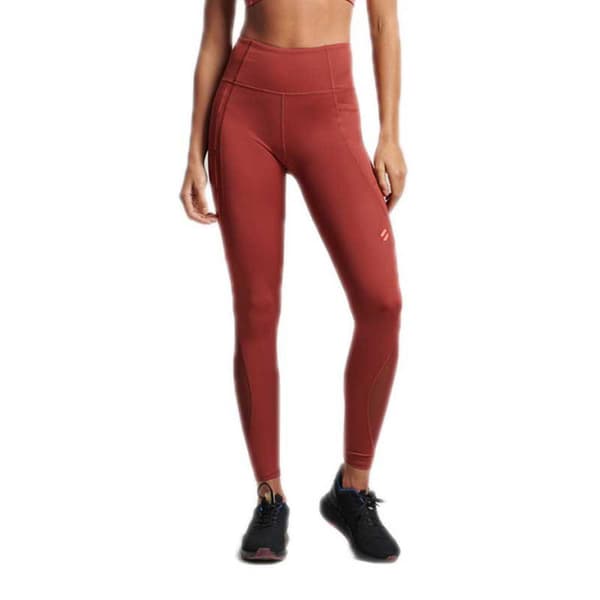 Superdry Mesh Full Length Leggings Brun L Kvinna
