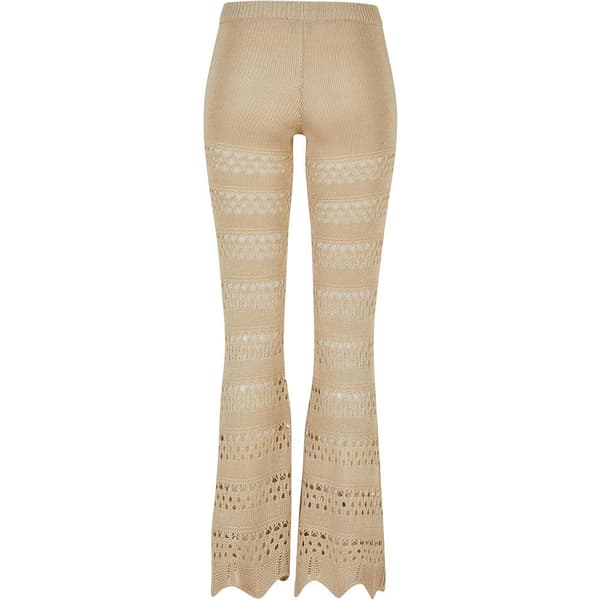 Urban Classics Flared Crochet High Waist Leggings Beige 2XL Kvinde