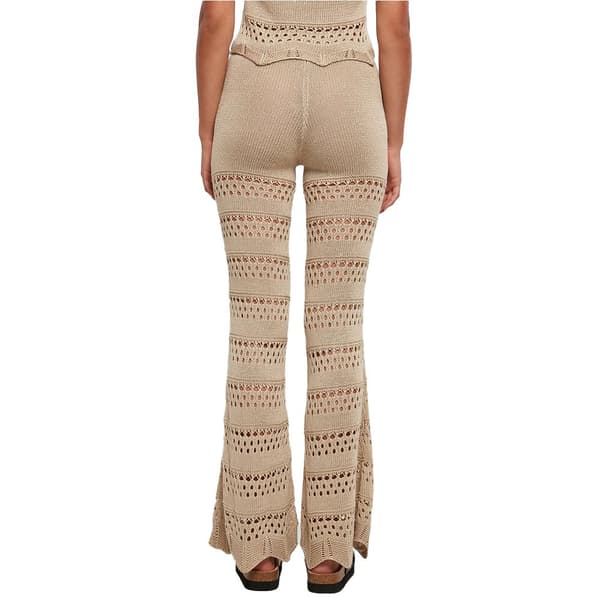 Urban Classics Flared Crochet High Waist Leggings Beige 2XL Kvinde