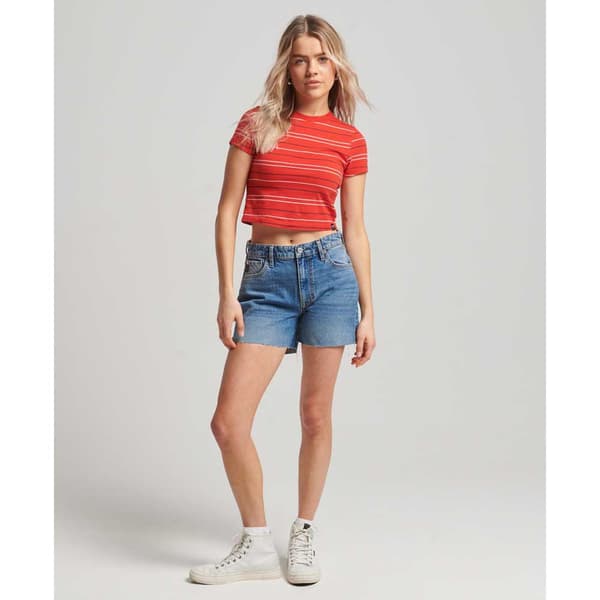 Superdry Vintage Mid Rise Cut Off Shortsit Sininen 32 Nainen