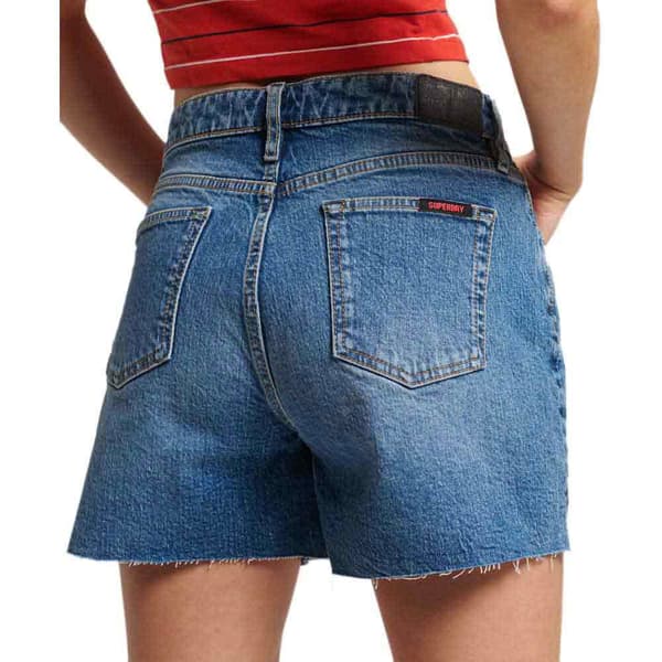 Superdry Vintage Mid Rise Cut Off Shortsit Sininen 32 Nainen
