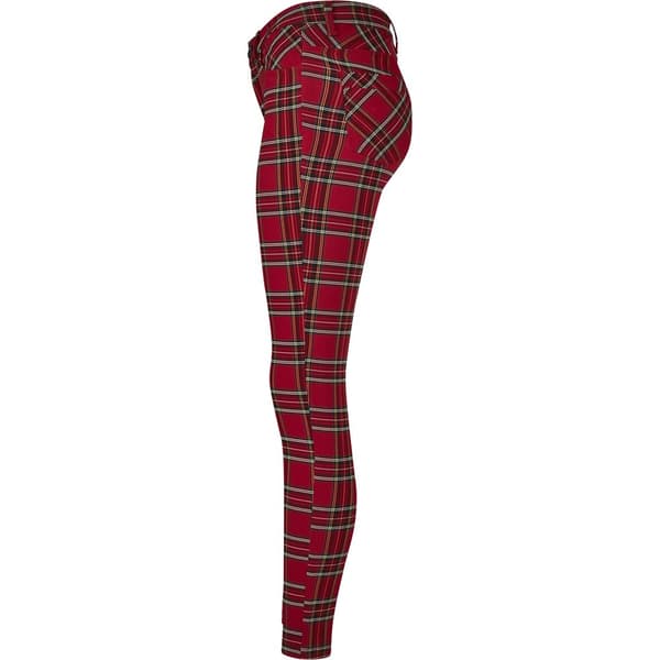 Urban Classics Skinny Tartan Gt Bukser Rød 34 Kvinde