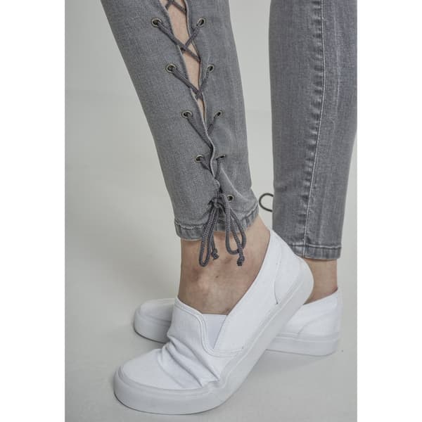 Urban Classics Lace Up Bukser Grå 28 Kvinde