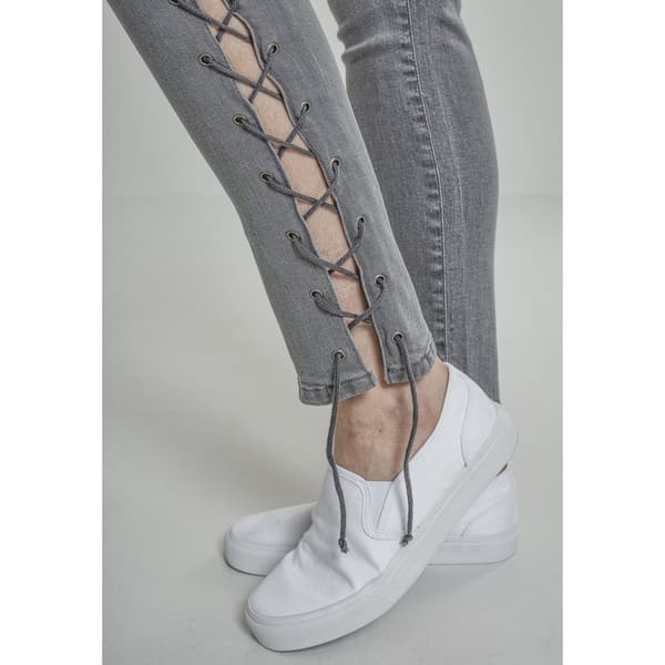 Urban Classics Lace Up Bukser Grå 28 Kvinde