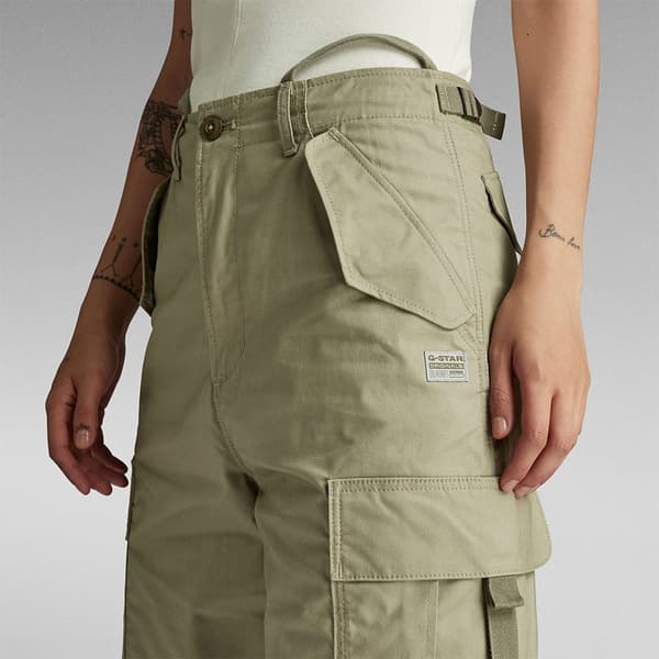 G-star Cropped Drawcord Cargobyxor Beige 26 Kvinna