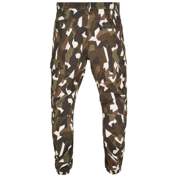 Urban Classics Geometric Camo Stretch Twill Mid Waist Cargobukser Grøn 36 Mand