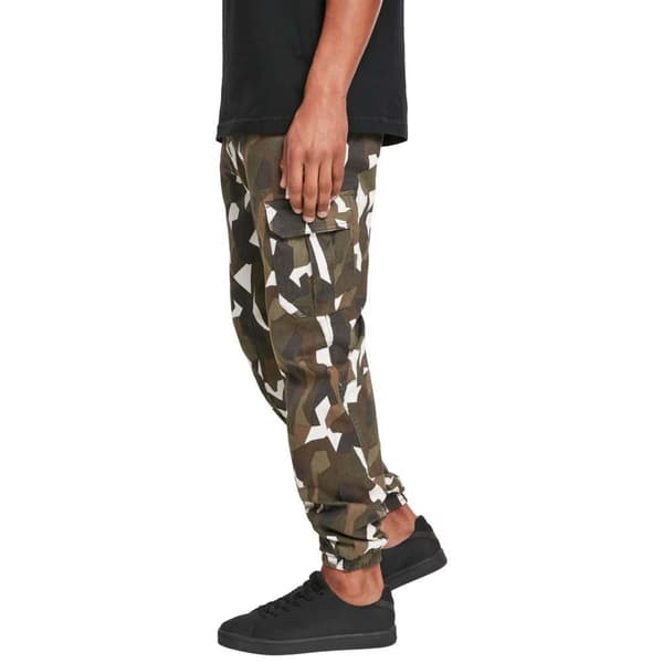 Urban Classics Geometric Camo Stretch Twill Mid Waist Cargobukser Grøn 36 Mand