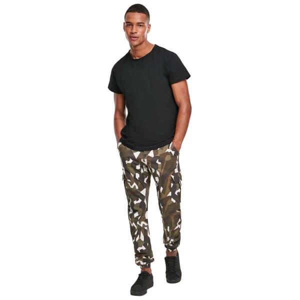 Urban Classics Geometric Camo Stretch Twill Mid Waist Cargobukser Grøn 36 Mand
