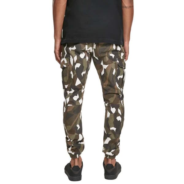 Urban Classics Geometric Camo Stretch Twill Mid Waist Cargobukser Grøn 36 Mand