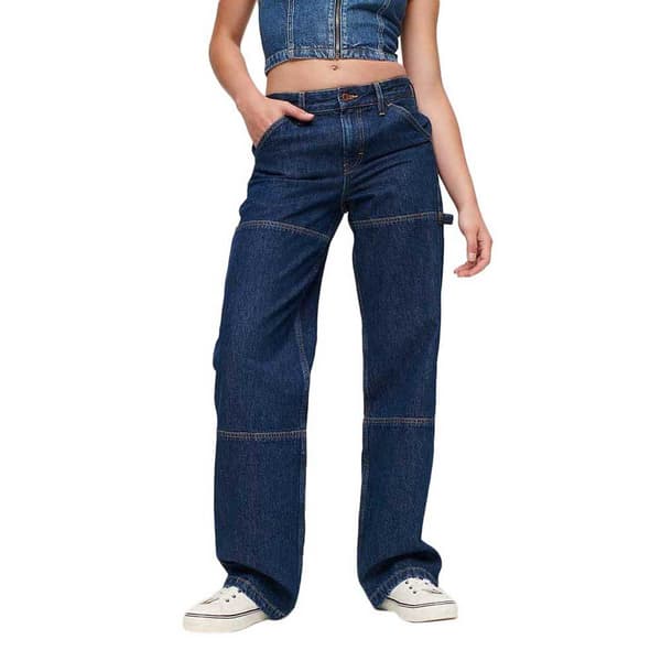 Superdry Mid Rise Carpenter Jeans Blå 28 / 32 Kvinde