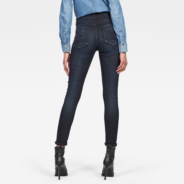 G-star 3301 High Waist Skinny Jeans Blå 23 / 32 Kvinde