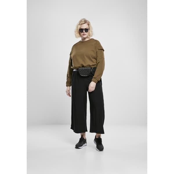 Urban Classics Wide Viscose Culotte Big Bukser Sort 5XL Kvinde