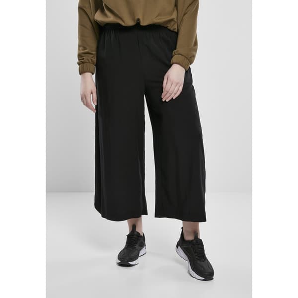 Urban Classics Wide Viscose Culotte Big Bukser Sort 5XL Kvinde