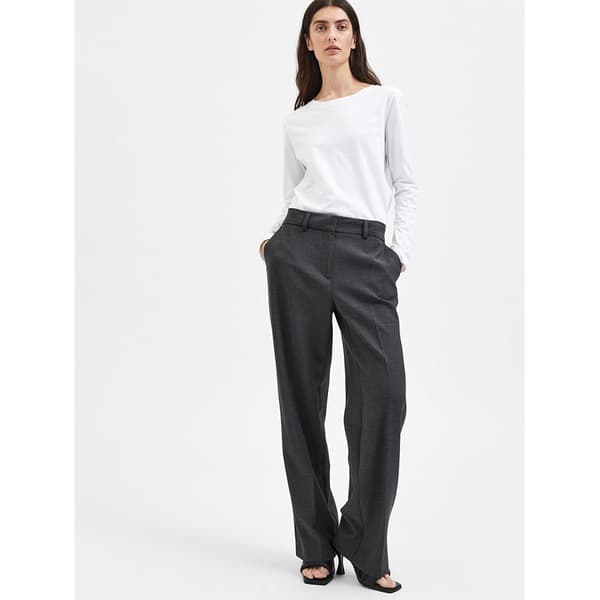 Selected Rita Wide Fit Byxor Grå 42 / 30 Kvinna