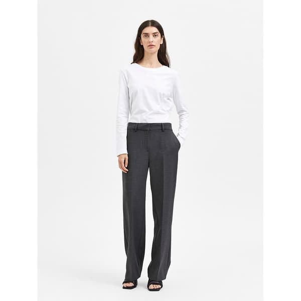 Selected Rita Wide Fit Byxor Grå 42 / 30 Kvinna