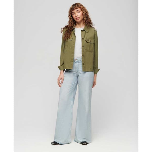 Superdry Raw Hem Wide Flare Högmidjadeans Grå 30 / 30 Kvinna