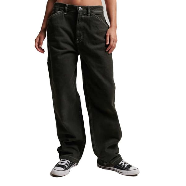Superdry Contrast Carpenter Jeans Svart 28 / 32 Kvinna