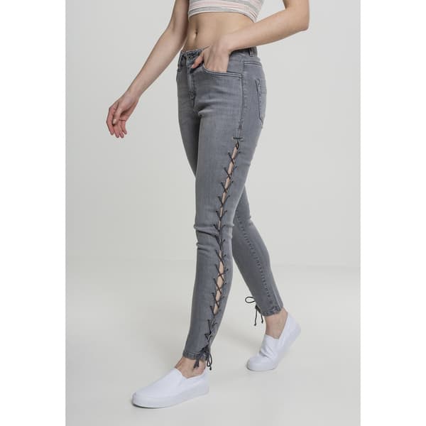 Urban Classics Lace Up Bukser Grå 27 Kvinde