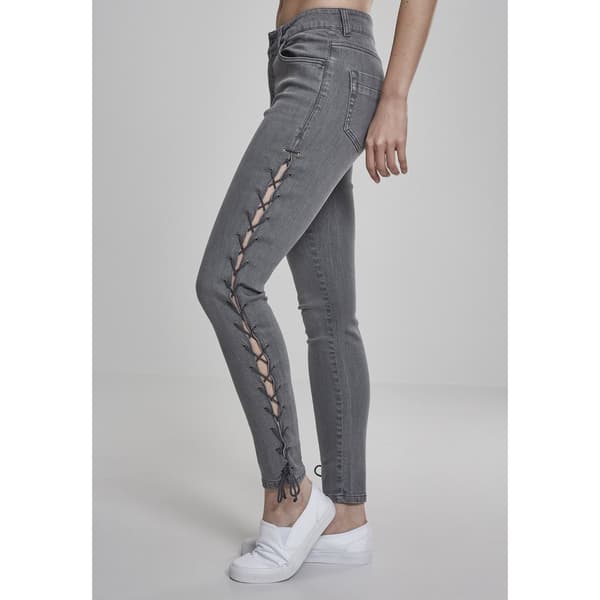 Urban Classics Lace Up Bukser Grå 27 Kvinde