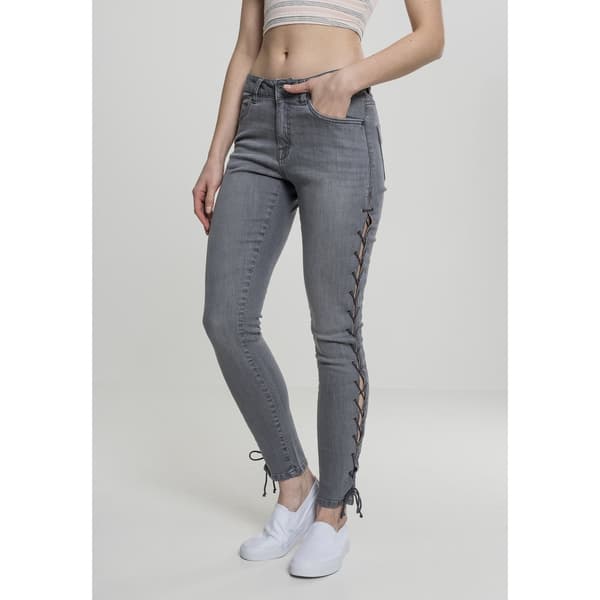 Urban Classics Lace Up Bukser Grå 27 Kvinde