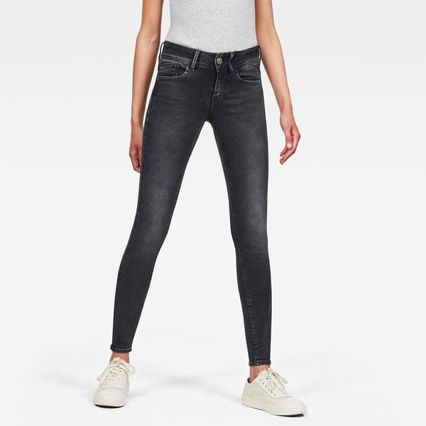 G-star Lynn Mid Waist Super Skinny Jeans Grå 23 / 30 Kvinna