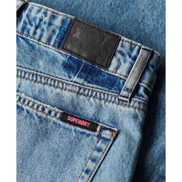 Superdry Raw Hem Wide Flare Højtaljede Jeans Blå 28 / 30 Kvinde