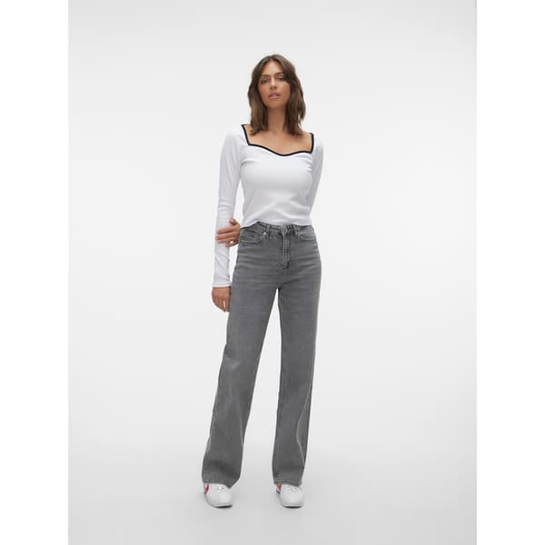 Vero Moda Tessa Wide Ra206 Korkeavyötäröiset Farkut Harmaa 30 / 34 Nainen