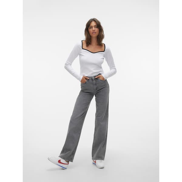 Vero Moda Tessa Wide Ra206 Korkeavyötäröiset Farkut Harmaa 30 / 34 Nainen