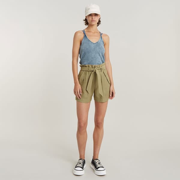 G-star Paperbag Shorts Grönt 30 Kvinna