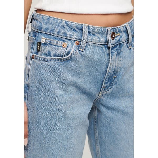 Superdry Mid Rise Straight Leg Byxor Grå 26 / 30 Kvinna