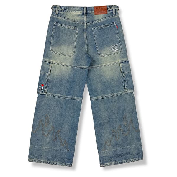 Grimey Baggy Cargobyxor Blå M Kvinna
