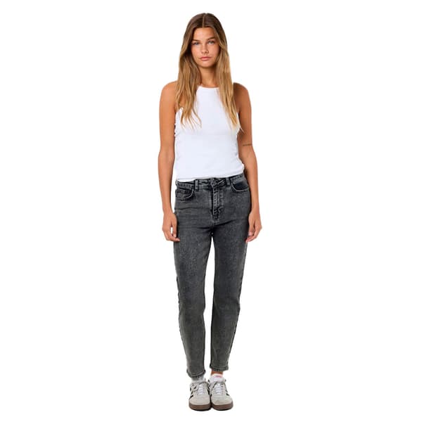 Noisy May Moni Straight Ankle Az391dg Højtaljede Jeans Grå 28 / 30 Kvinde